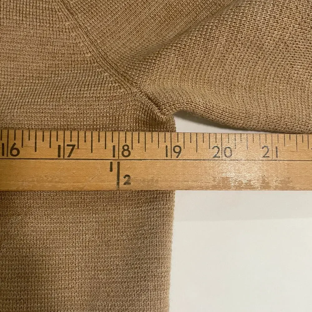 J. Crew Knit Sweater Blazer XS Tan Merino Wool Oversized Open Front Preppy Work